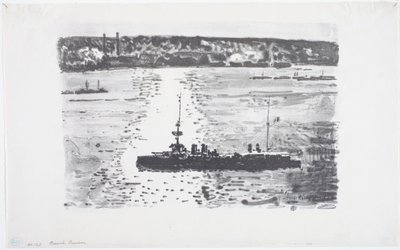 Fransk krydser (litho) af Childe Frederick Hassam