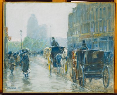 Horse Drawn Cabs, New York af Childe Frederick Hassam