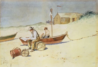 Idle Hours (akvarel på papir) af Childe Frederick Hassam