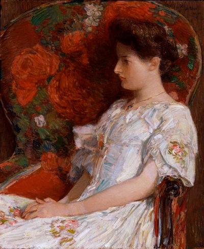 ""The Victorian Chair"" (Den victorianske stol) Maleri af Childe Hassam (1859-1935) Dim 76,2x63,5 cm Olie på lærred 1906 Smithsonian National Museum af Childe Frederick Hassam