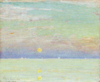 Måneopgang ved solnedgang, Cape Ann af Childe Frederick Hassam