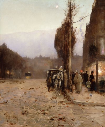 Paris ved Twilight af Childe Frederick Hassam