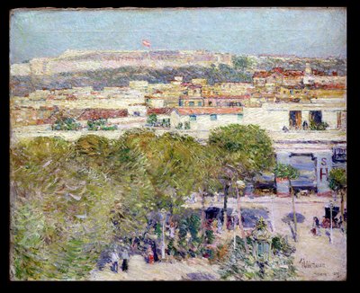 Place Centrale og Fort Cabanas, Havana af Childe Frederick Hassam