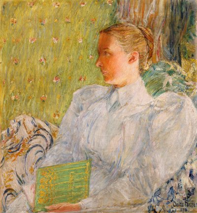 Portræt af Edith Blaney (Mrs. Dwight Blaney) 1894 (olie på lærred) af Childe Frederick Hassam