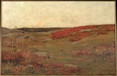 Solopgang, efterår, ca. 1885 (olie på lærred) af Childe Frederick Hassam