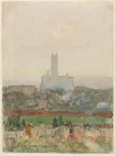 Canterbury Cathedral recto, 1889. af Childe Hassam