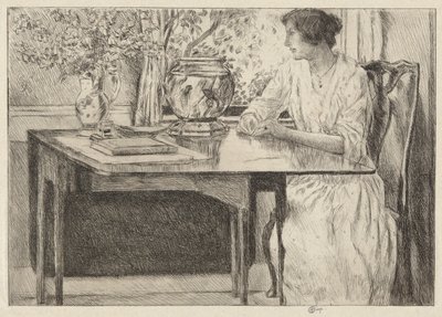 Colonial Table, Cos Cob, 1915 af Childe Hassam