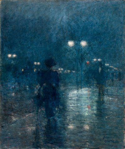 Fifth Avenue Nocturne, ca. 1895. af Childe Hassam