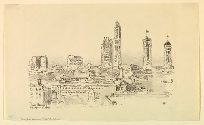 New York Skyline – lette bygninger af Childe Hassam