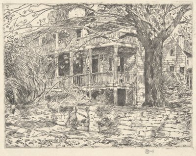 Gammelt hus, Cos Cob, 1915 af Childe Hassam