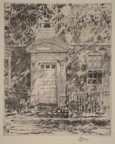 Døråbning i Portsmouth af Childe Hassam