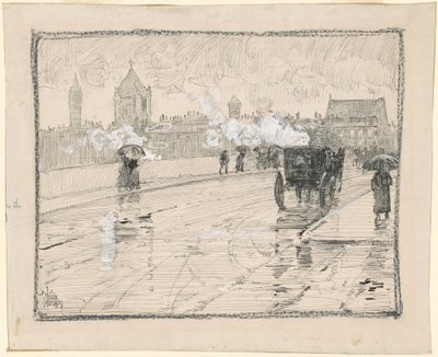 Regnvejrsdag, Boston af Childe Hassam
