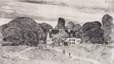Lion Gardiner-herregården af Childe Hassam