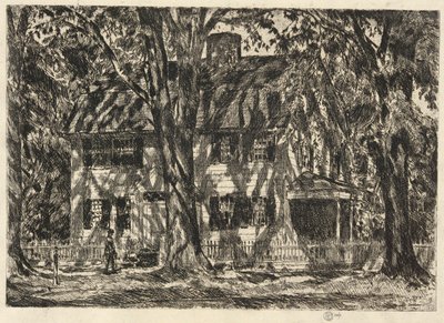 Lion Gardner House, Easthampton af Childe Hassam