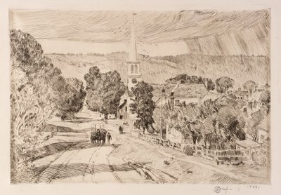 The Vermont Village (Peacham) af Childe Hassam