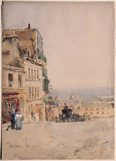Udsigt i Montmartre, Paris af Childe Hassam