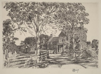 Walt Whitmans fødested af Childe Hassam