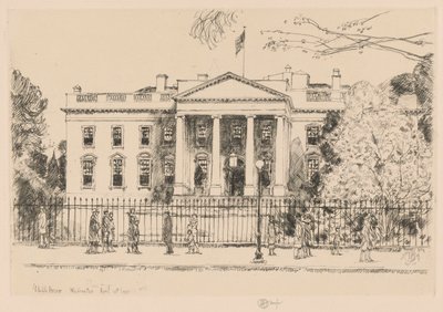 Det Hvide Hus, Washington, 1925 af Childe Hassam