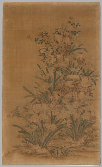 Kesi Panel: Rocks and Narcissus af China, Qing dynasty