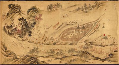 Kort med en russisk lejr i Østsibirien, 1689-1722 af Chinese Master