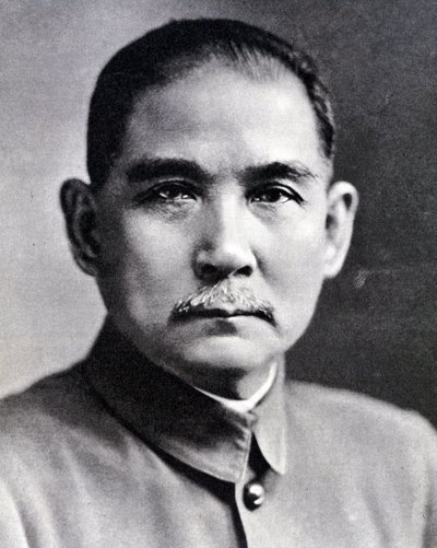 Portræt af Sun Yat-sen (Yat Sen, Zhongshan) (1866-1925), kinesisk revolutionær og statsmand. af Chinese Photographer
