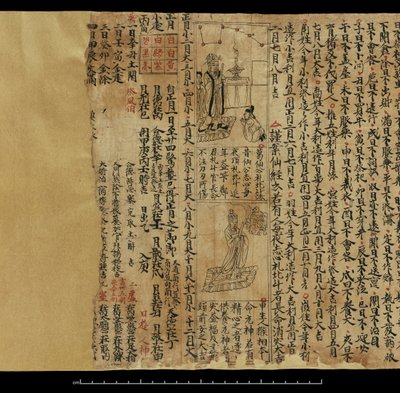 Almanak, Dunhuang Mogao (blæk på papir) af Chinese School