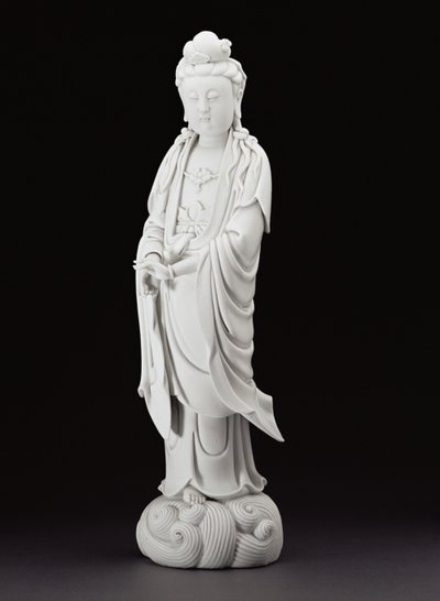 Blanc de Chine figur af Guanyin, ca. 1800 (porcelæn) af Chinese School