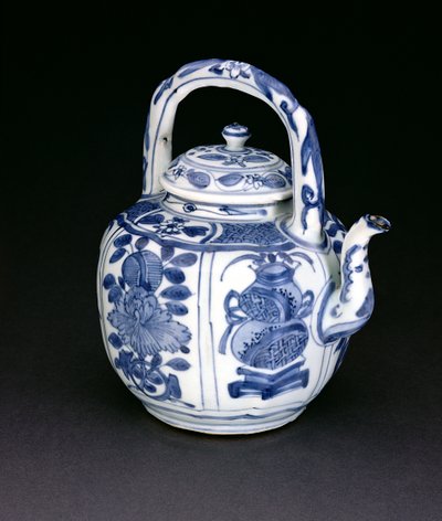 Blå og hvid kraak vinkande, Wanli, 1590-1610 (porcelæn) af Chinese School