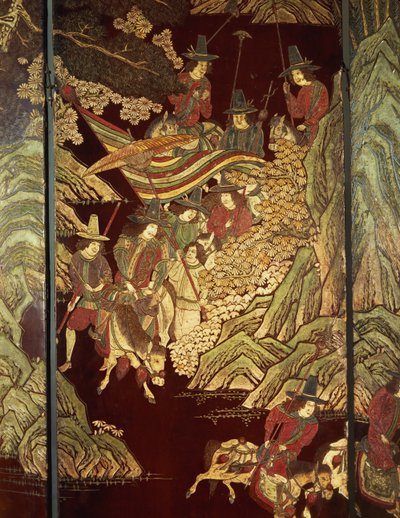 Coromandel skærm, ca.1700 af Chinese School