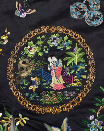 Embroidered midnight-blue Haan women