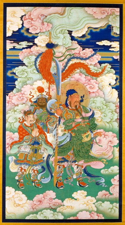 Kejser Guan, hængende rulle, ca.1700 af Chinese School