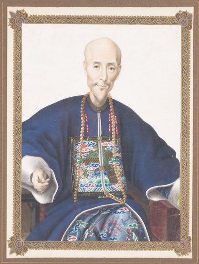 Indrammet portræt af Howqua af Chinese School