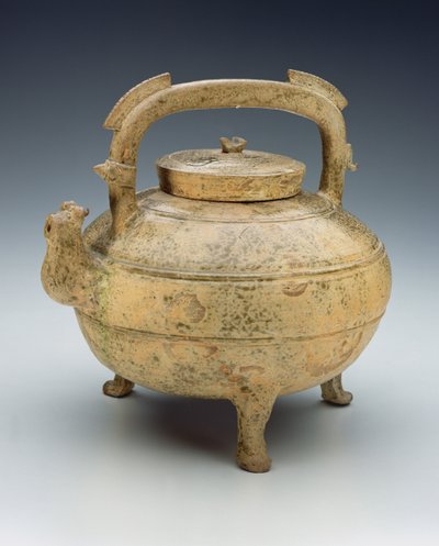 Glaseret keramikkedel, Warring States periode, 1027-220BC (keramik) af Chinese School