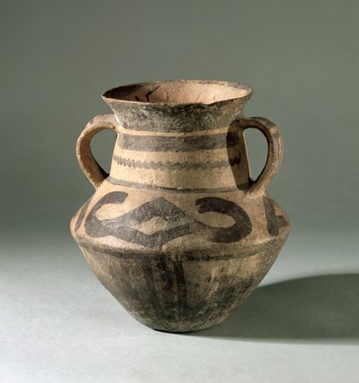 Krukke, fra Gansu-provinsen, ca. 1300-700 f.Kr. (ler) af Chinese School
