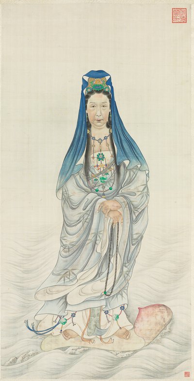 Portrait of Empress Dowager Cixi as Guanyindani af Chinese School