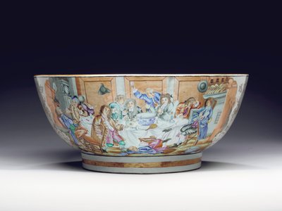 Sjælden og massiv punchbowl, ca. 1775 af Chinese School