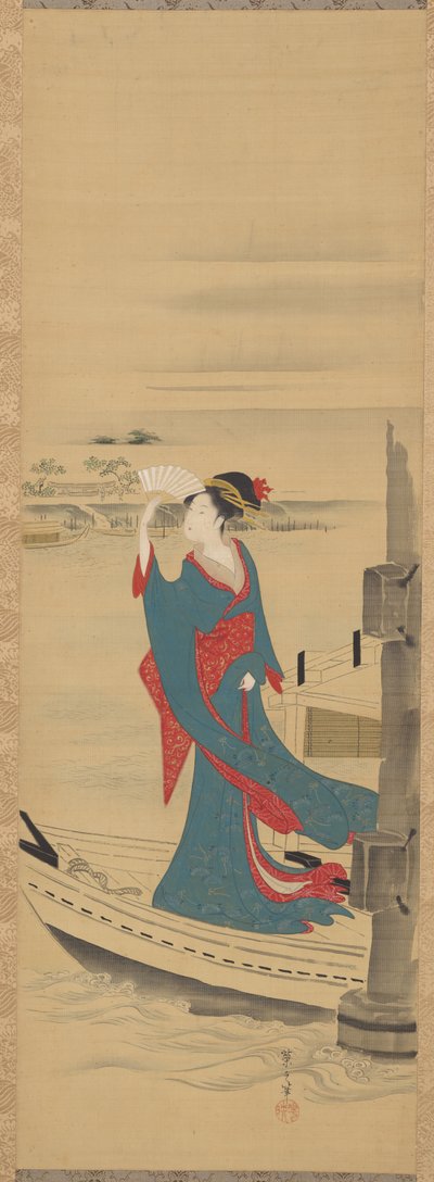 Skønhed i en båd på Sumida-floden af Chobunsai Eishi
