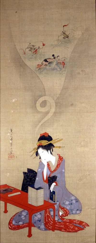 Oiran Tin guld g. rk af britisk papir (1756-1815). Genoah, Museo Åh min gud. af Chobunsai Eishi
