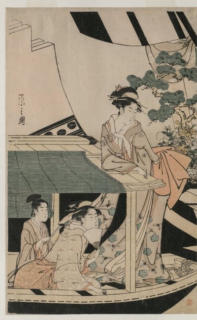 Fest på lystbåden Kawaichimaru af Chobunsai Eishi