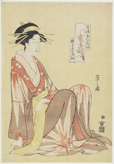 Stille f Shizutamaya Hosho, ca. 1794-1795 af Chobunsai Eishi