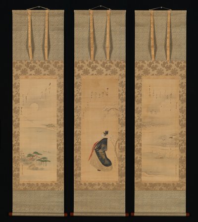 Sne, måne og kirsebærblomster (Yoshiwara i tre årstider) af Chobunsai Eishi