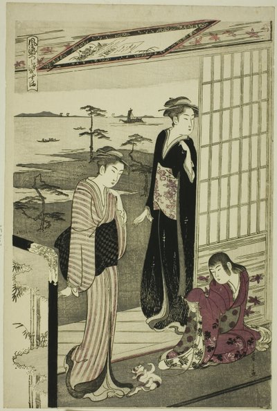 Suma, fra serien "A Fashionable Parody of the Tale of Genji (Furyu yatsushi Genji)" af Chobunsai Eishi