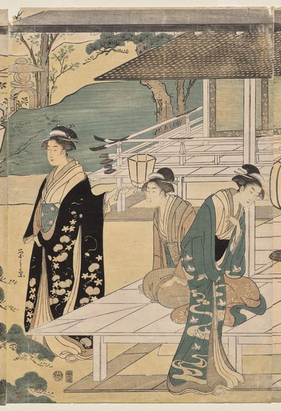 The Matsukaze Chapter of the Tale of Genji (fra serien The Tale of Genji in Elegant Modern Dress) af Chobunsai Eishi
