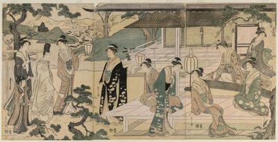 The Matsukaze Chapter of the Tale of Genji fra serien The Tale of Genji, ca. 1791. af Chobunsai Eishi