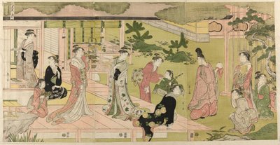 Wakana, del 1 (Wakana, jo), fra serien "A Fashionable Parody of the Tale of Genji (Furyu yatsushi Genji)" af Chobunsai Eishi