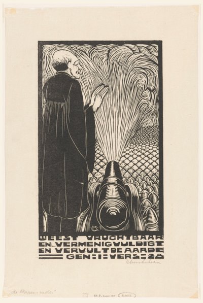 Mand ved pistol Nedarme (titel på objekt) af Chris Lebeau (signed by artist)