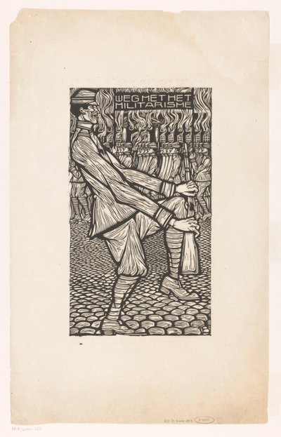 Ned med militærismen (titel på objekt) af Chris Lebeau