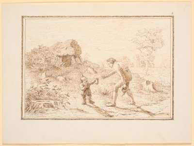 Illustration til eventyret "Bjergmanden og Tordenvejret" af Christen Dalsgaard