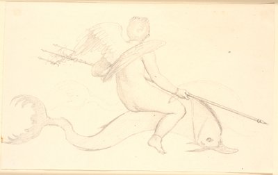 Amorin riddende på en delfin. Pompejiansk motiv af Christen Købke