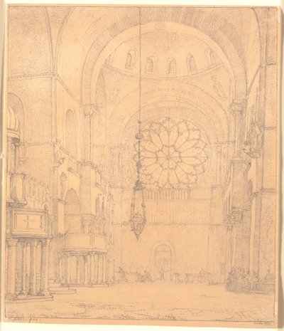 Parti af det indvendige af St.Marco i Venedig af Christen Købke
